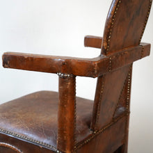 Antique French Leather Armchair