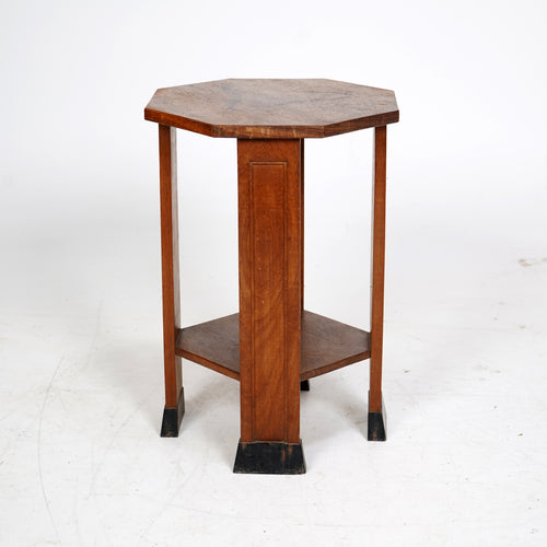 Art Deco Oak And Ebony Side Table