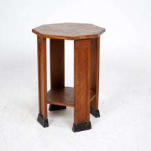 Art Deco Oak And Ebony Side Table