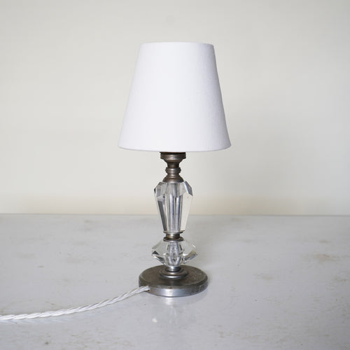 French Cut Glass And Steel Lamp