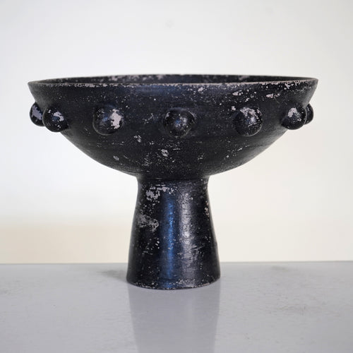 French Studio Ceramic Pedestal Bowl