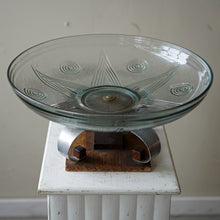 Art Deco Glass And Aluminium Center Piece Bowl