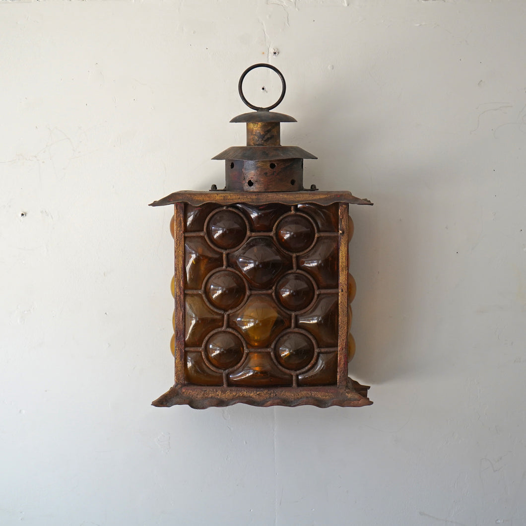Amber Glass Wall Light 1960s