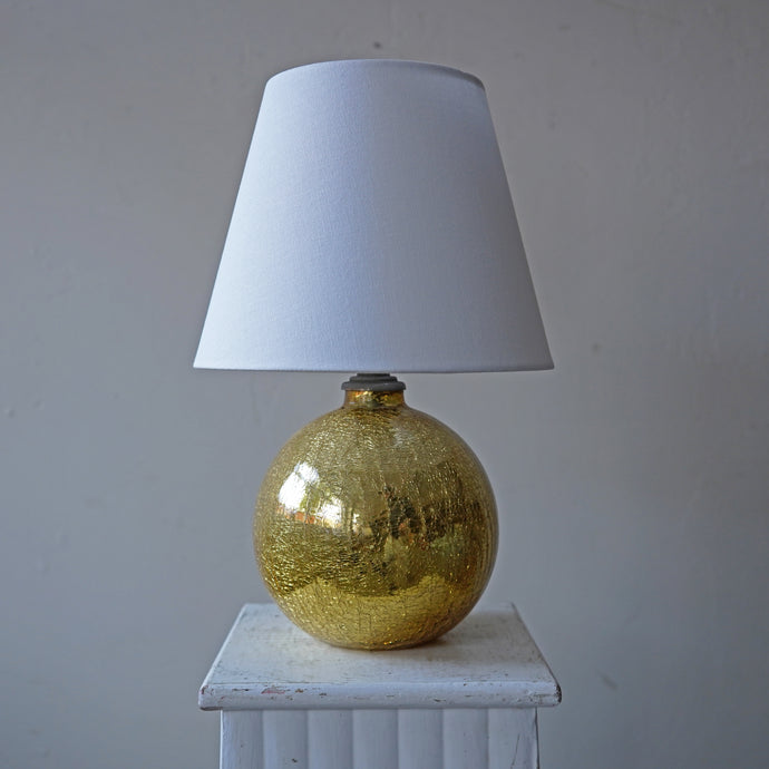 Mid 20th Century Gold Glass Table Lamp