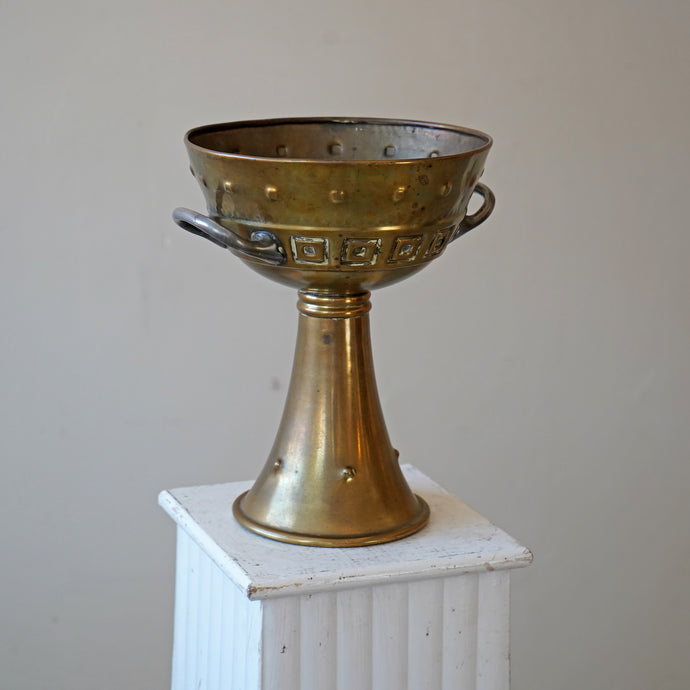 Footed Brass Pedestal Bowl
