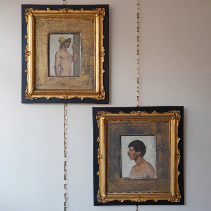 Pair of European early 20th Century Realist Portraits