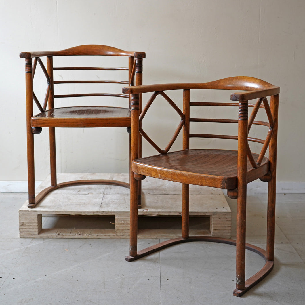 Pair Of Josef Hoffmann “Fledermaus” Chairs (c. 1905) J&J Kohn