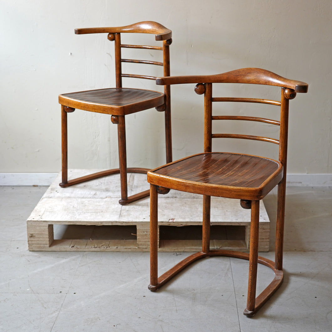 Pair Of Josef Hoffmann “Fledermaus” Chairs Mod 728 (c. 1905) J&J Kohn