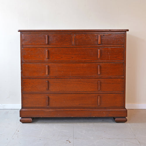 Large Oak Art Deco Chest Of Drawers