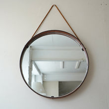 Italian Leather Mirror By Pizzetti, 1950s