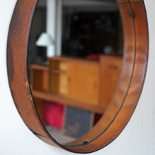 Italian Leather Mirror By Pizzetti, 1950s