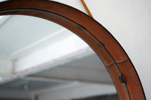 Italian Leather Mirror By Pizzetti, 1950s