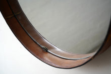 Italian Leather Mirror By Pizzetti, 1950s