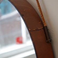 Italian Leather Mirror By Pizzetti, 1950s