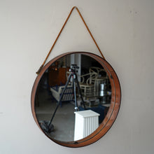 Italian Leather Mirror By Pizzetti, 1950s
