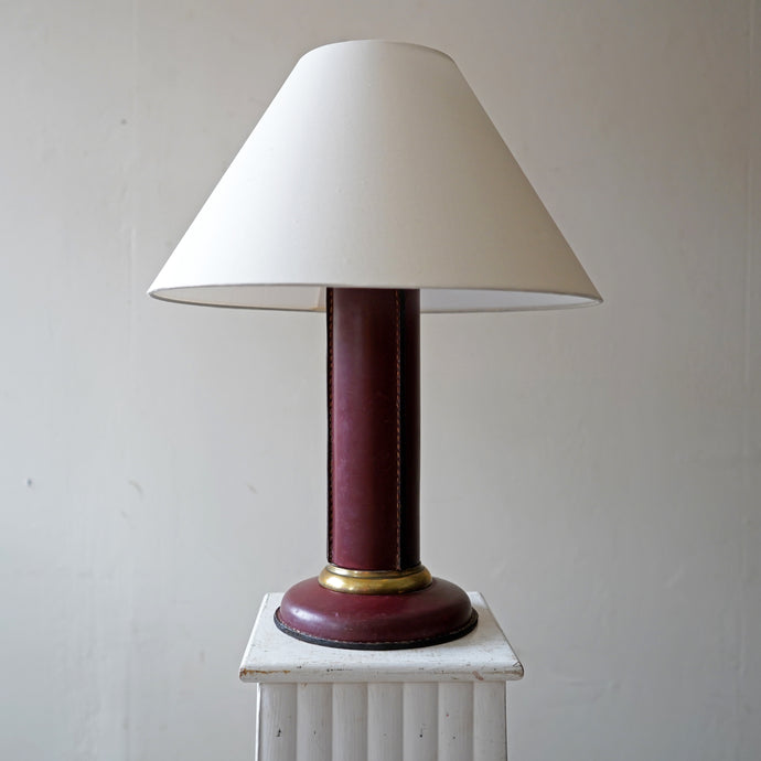 French Leather Table Lamp