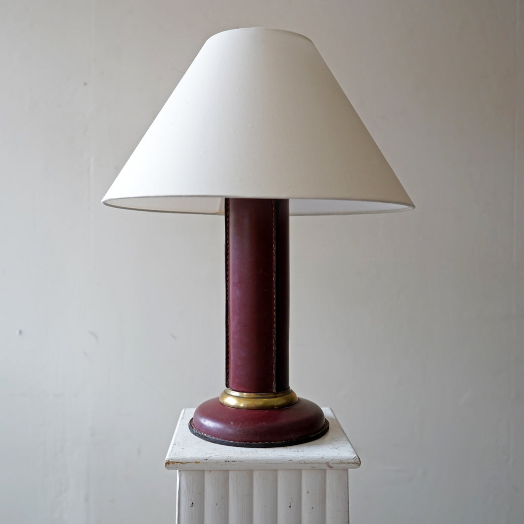 French Leather Table Lamp