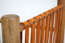 1980s Oak And Leather Open Armchair