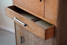 English Art Deco Limed Oak Cabinet