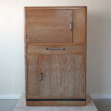 English Art Deco Limed Oak Cabinet