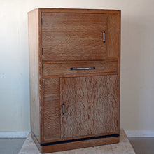 English Art Deco Limed Oak Cabinet