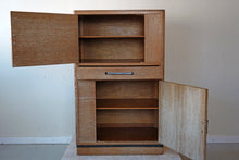 English Art Deco Limed Oak Cabinet