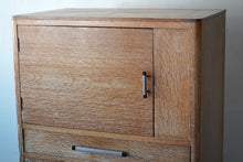 English Art Deco Limed Oak Cabinet