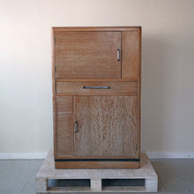 English Art Deco Limed Oak Cabinet