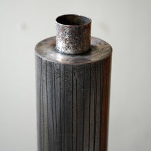 Brutalist Style Metal Vase Signed