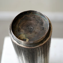 Brutalist Style Metal Vase Signed
