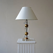 French Brass And Glass Table Lamp