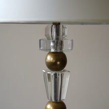 French Brass And Glass Table Lamp