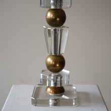 French Brass And Glass Table Lamp