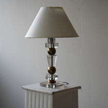 French Brass And Glass Table Lamp
