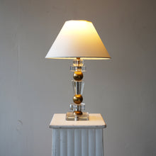 French Brass And Glass Table Lamp