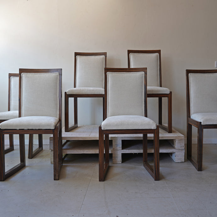 Set Of Six Macassar Ebony Deco Chairs By Cooke's