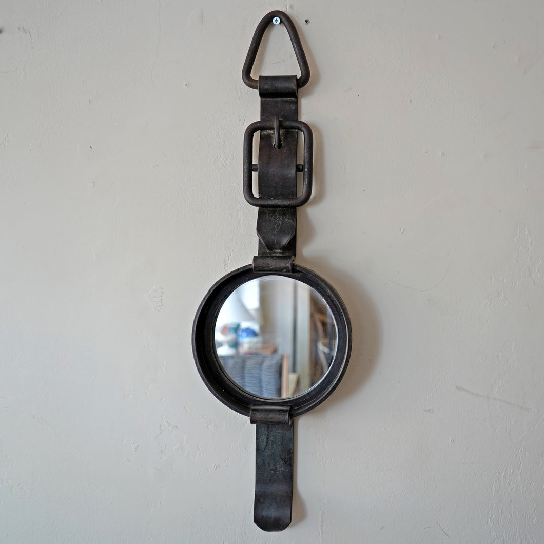 French Wrought Iron Buckle Mirror C.1970