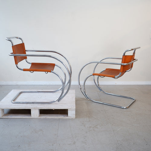 Pair of MR20 Cantilever Chairs by Mies van der Rohe for Fasem