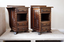 French Chip Carved Bedside Tables
