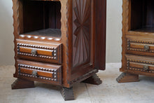 French Chip Carved Bedside Tables