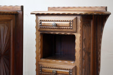 French Chip Carved Bedside Tables