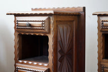 French Chip Carved Bedside Tables