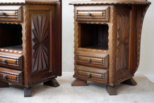 French Chip Carved Bedside Tables