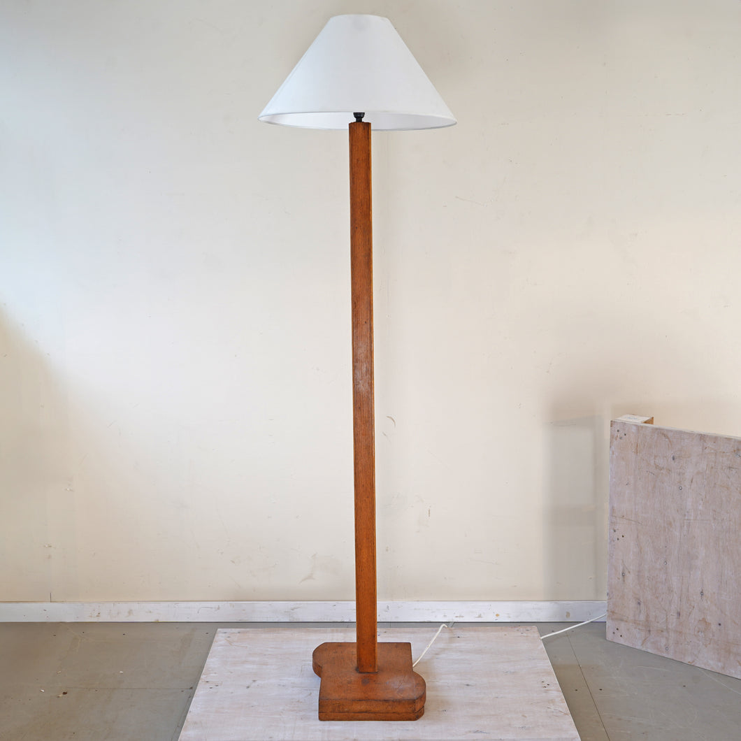 British 1950s Oak Floor Lamp
