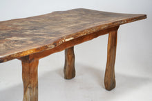 Brutalist Live Edge Oak Dining Table