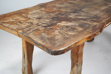 Brutalist Live Edge Oak Dining Table