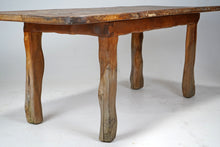 Brutalist Live Edge Oak Dining Table