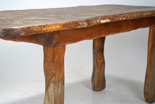 Brutalist Live Edge Oak Dining Table