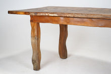 Brutalist Live Edge Oak Dining Table