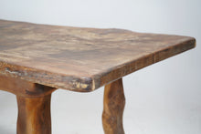 Brutalist Live Edge Oak Dining Table